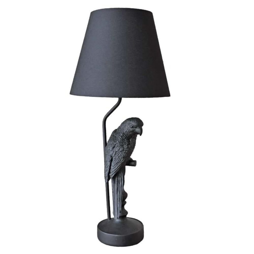 Lampe à poser noire avec abat-jour H46,5cm