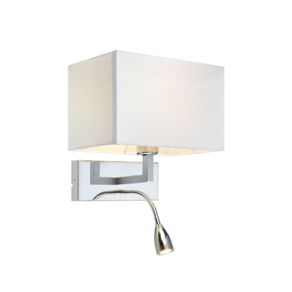 Applique avec liseuse LED flexible métal/tissu H40cm