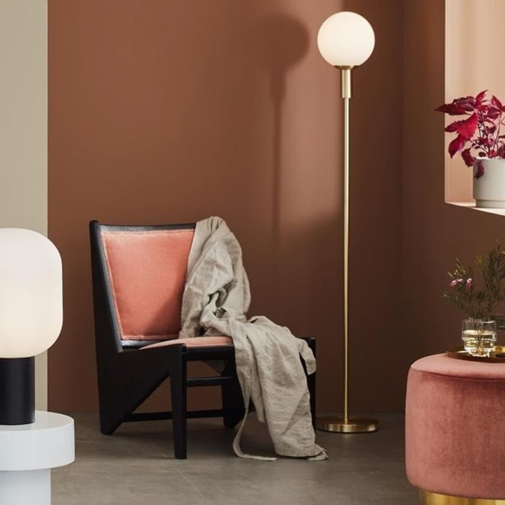 Lampadaire métal/verre opalin H145,5cm — vue 4