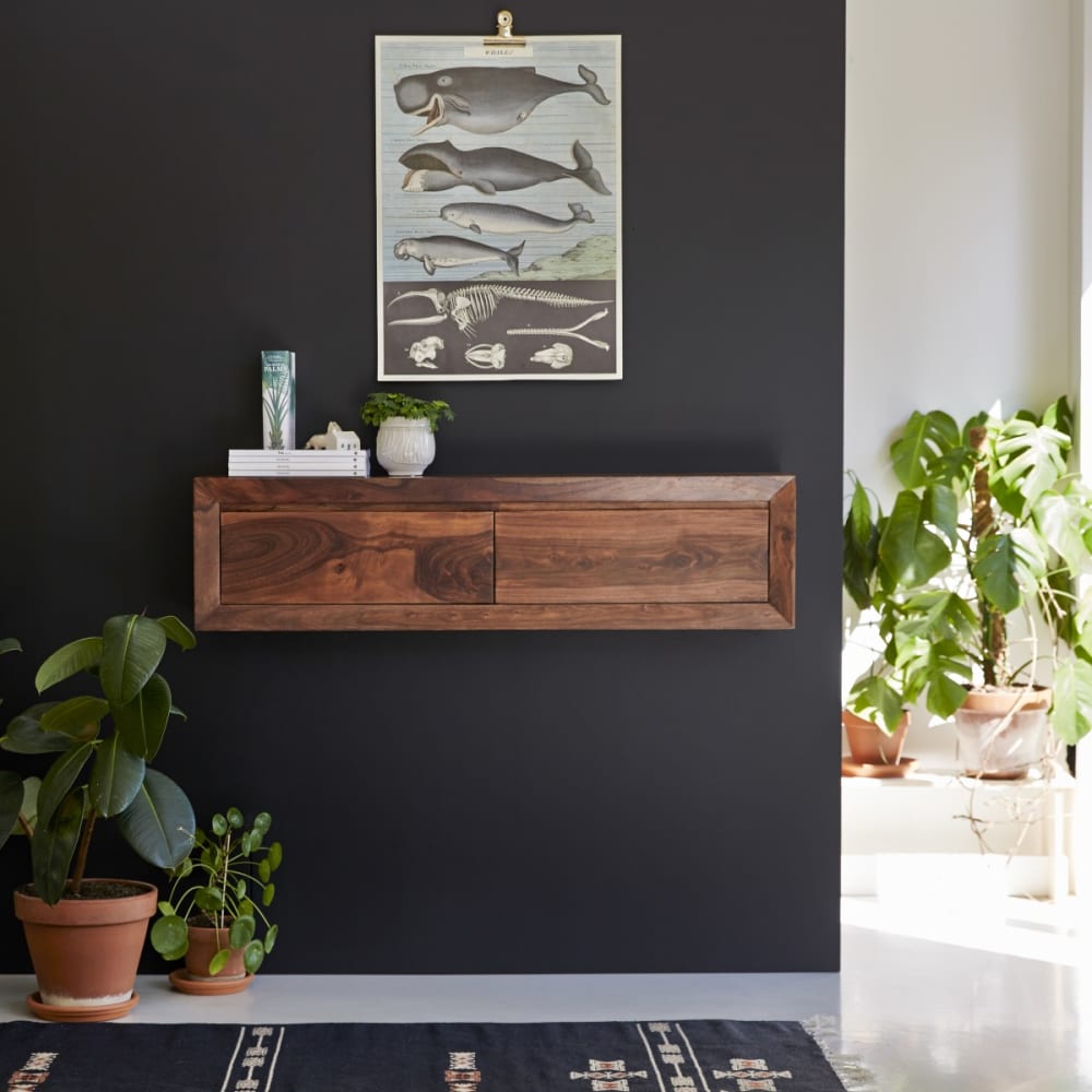 Tikamoon Wandkonsole aus massivem Palisanderholz style modern Braun