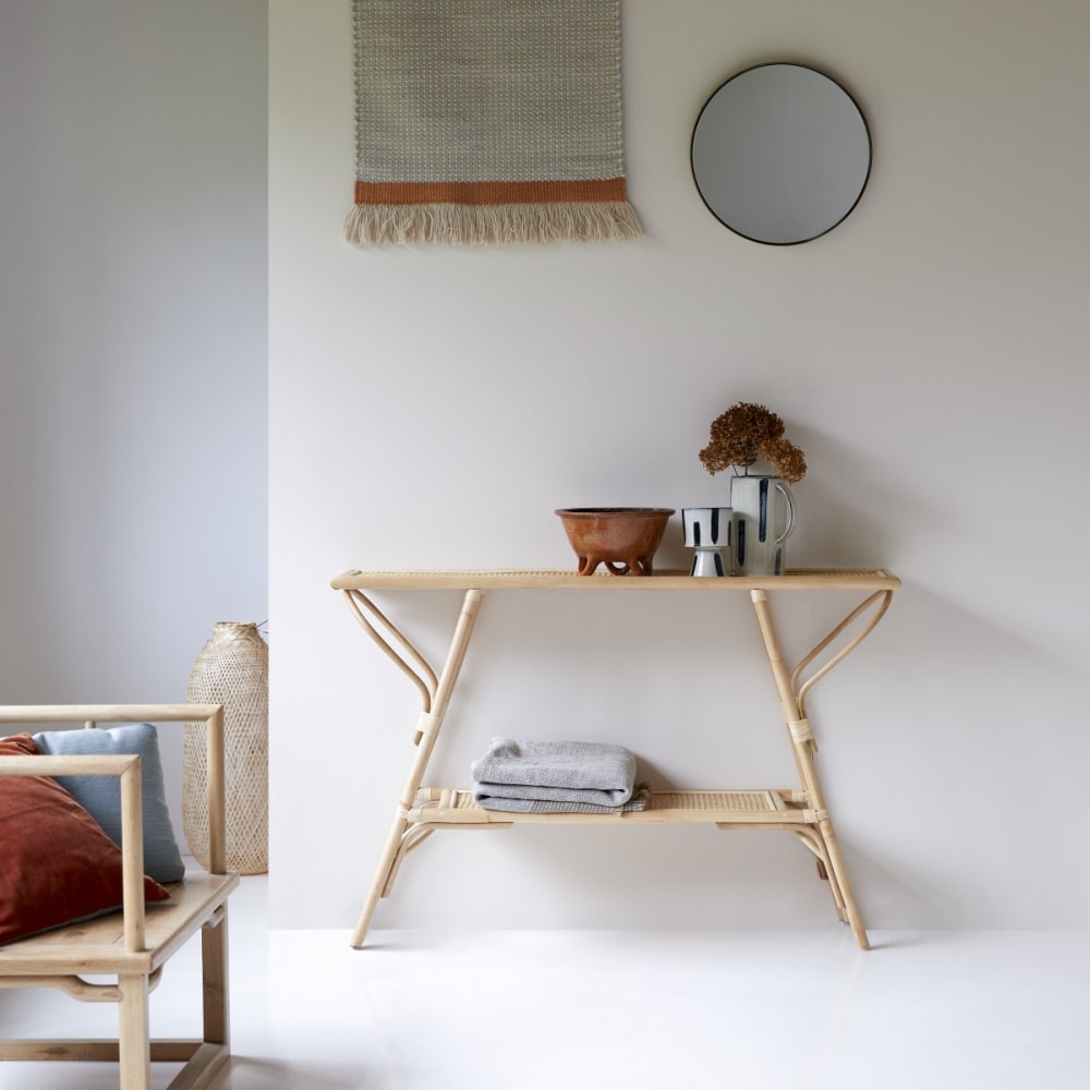 Tikamoon Konsole aus Rattan style exotic Beige Rattan