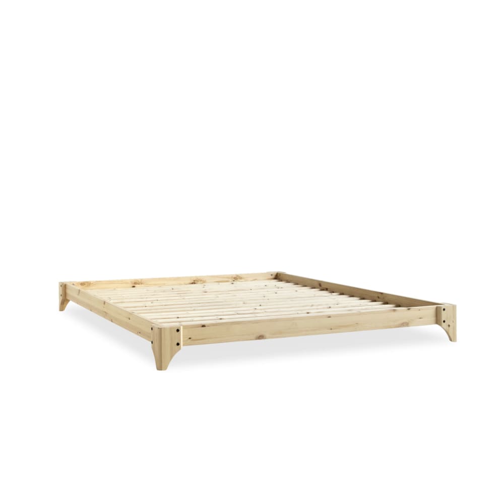 Karup Design Lit en pin massif, sommier inclus 160x200 style contemporain Marron Bois