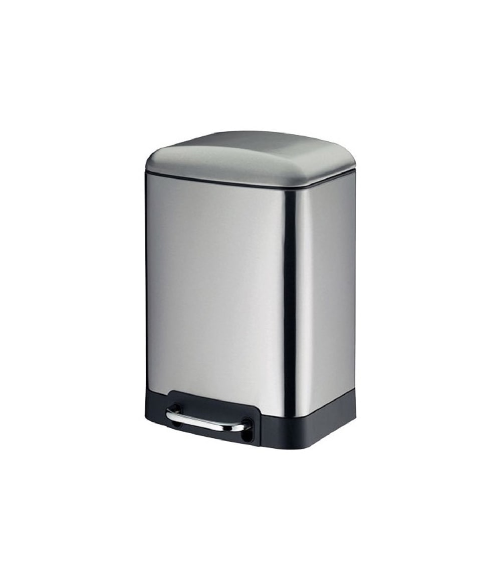 Kela Poubelle de salle de bain rectangulaire en acier inoxydable 6L Argenté Métal
