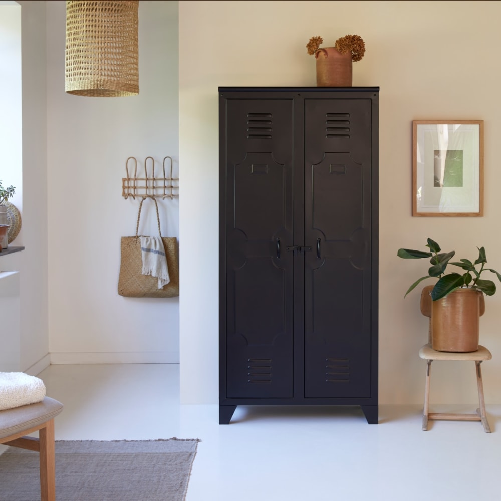 Tikamoon Esszimmerschrank aus Metall style industrial Schwarz Metall