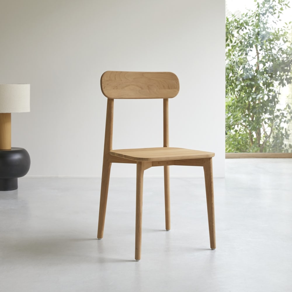 Tikamoon Stuhl aus massivem Teakholz style modern Beige