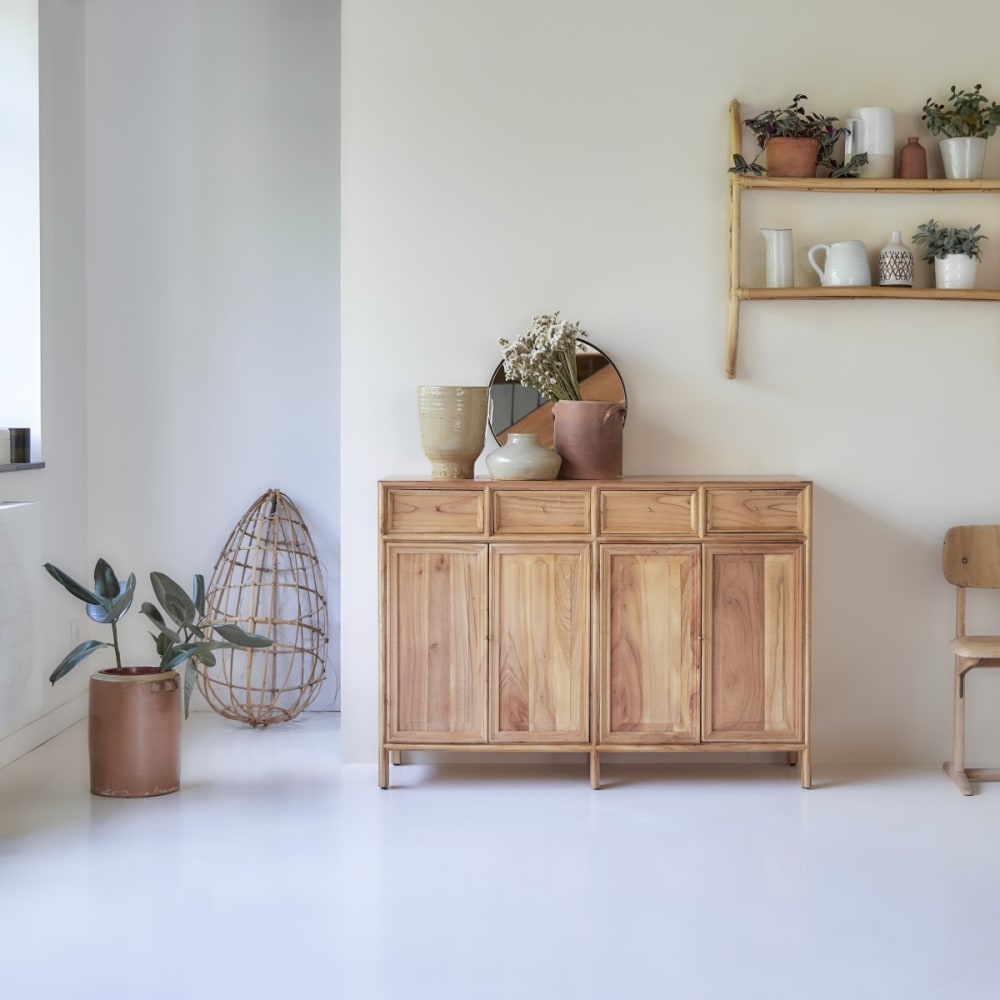 Tikamoon Buffet aus Mindi 120 cm style vintage Beige Holz