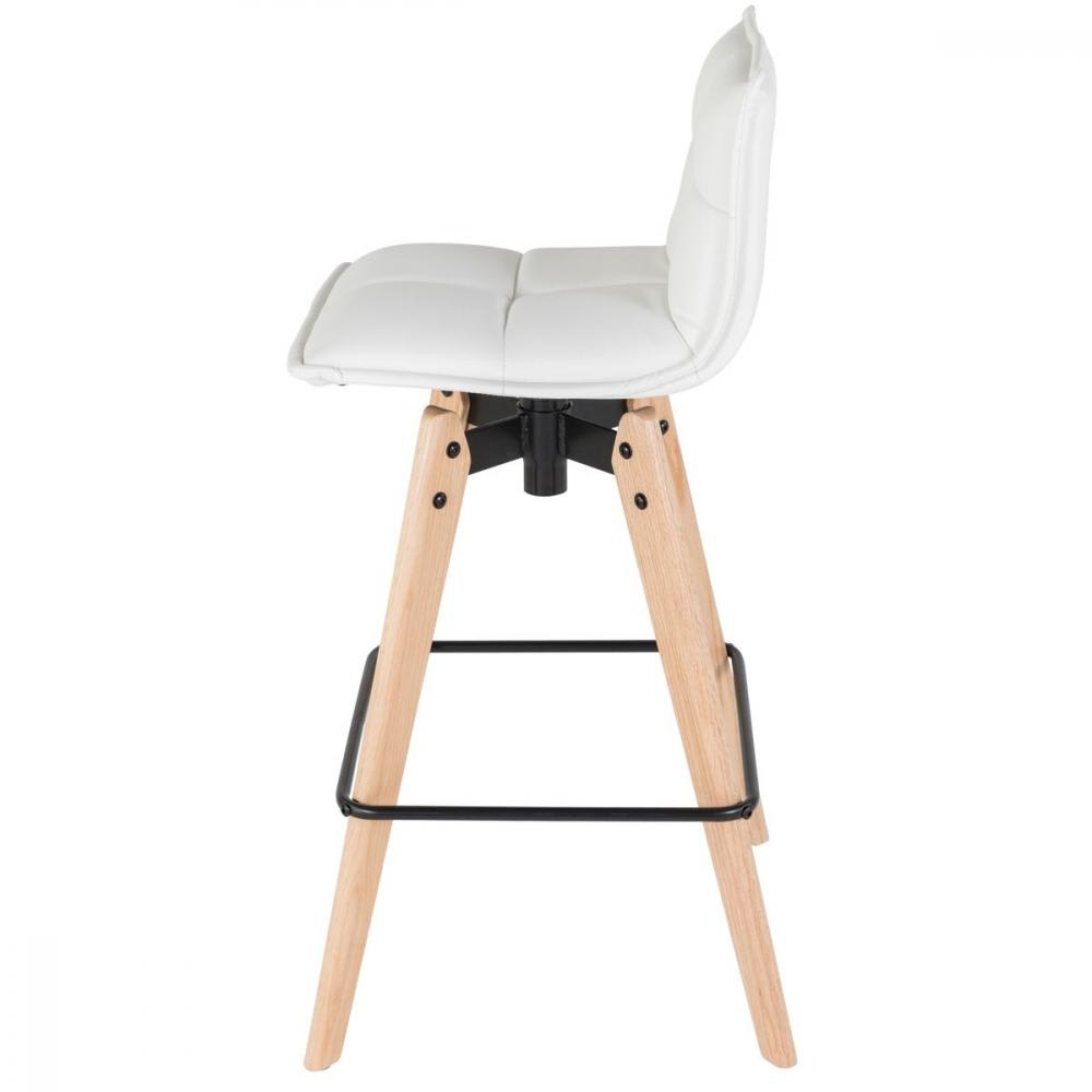 Chaise de bar design blanche imitation cuir