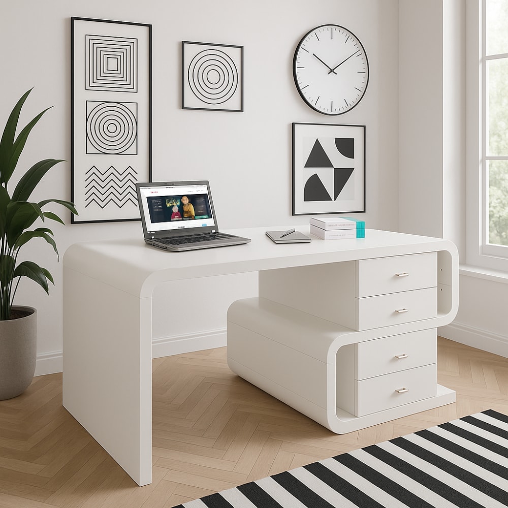 Bureau 4 tiroirs blanc - Maisons du Monde