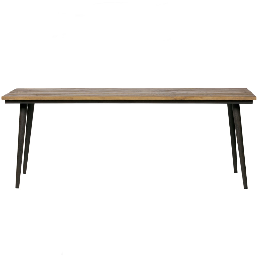 WOOOD Esstisch aus Ulmenholz für 6 Personen, Braun, 220x90 cm style modern Schwarz Stahl