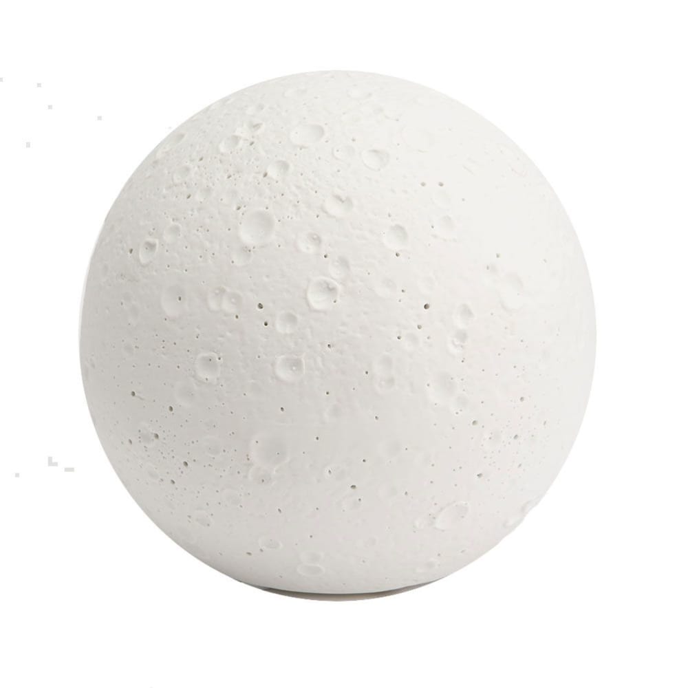 Cbkreation Lampe à poser lune de porcelaine style contemporain Blanc