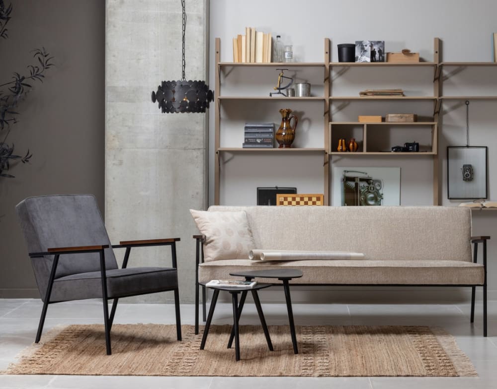 Fauteuil en velours côtelé gris foncé - Maisons du Monde