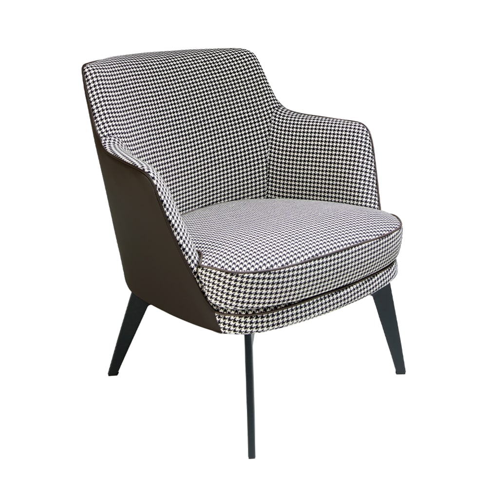 Fauteuil tissu pied poule