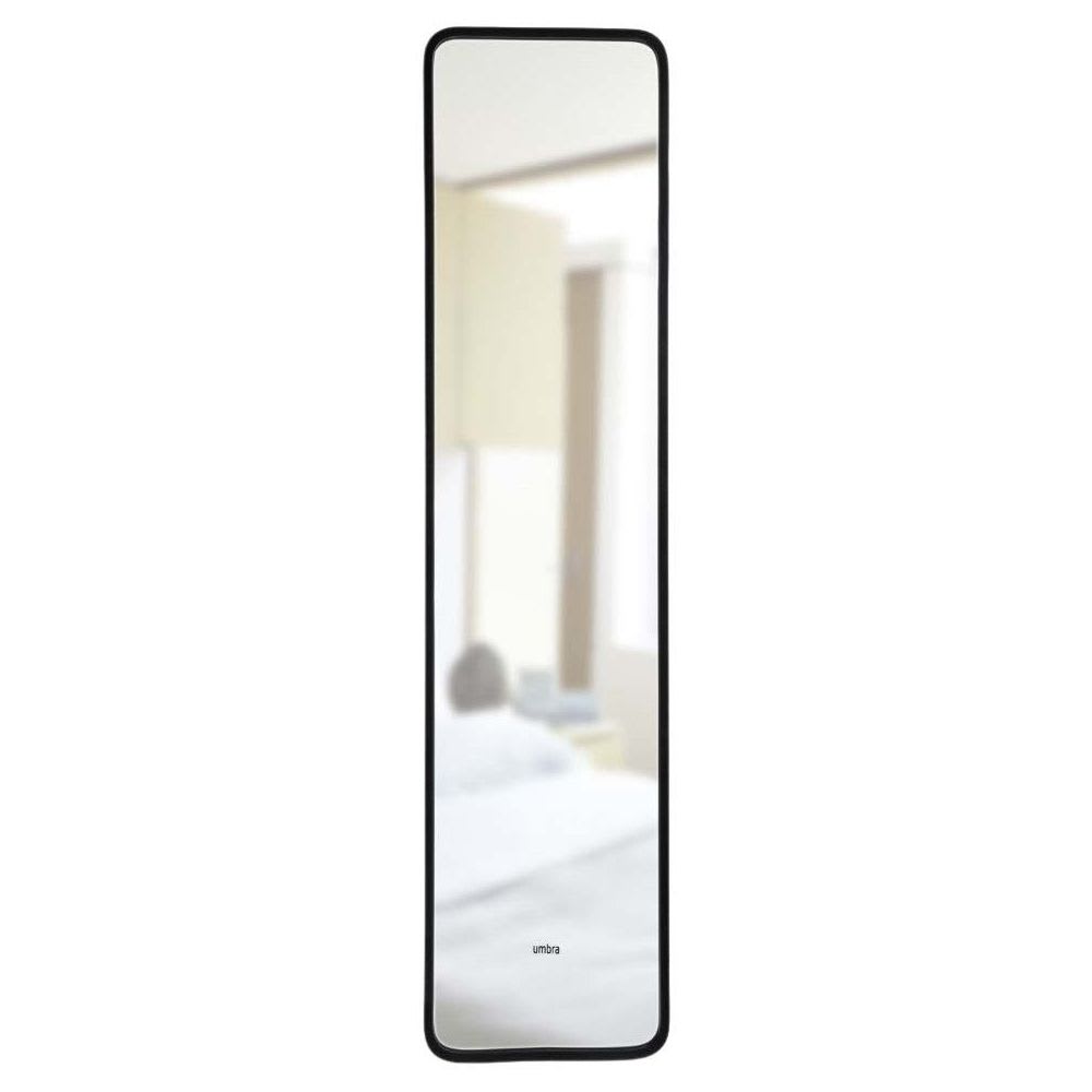 Umbra Miroir en pied à suspendre ou poser en caoutchouc noir 157x37cm style contemporain - Verre