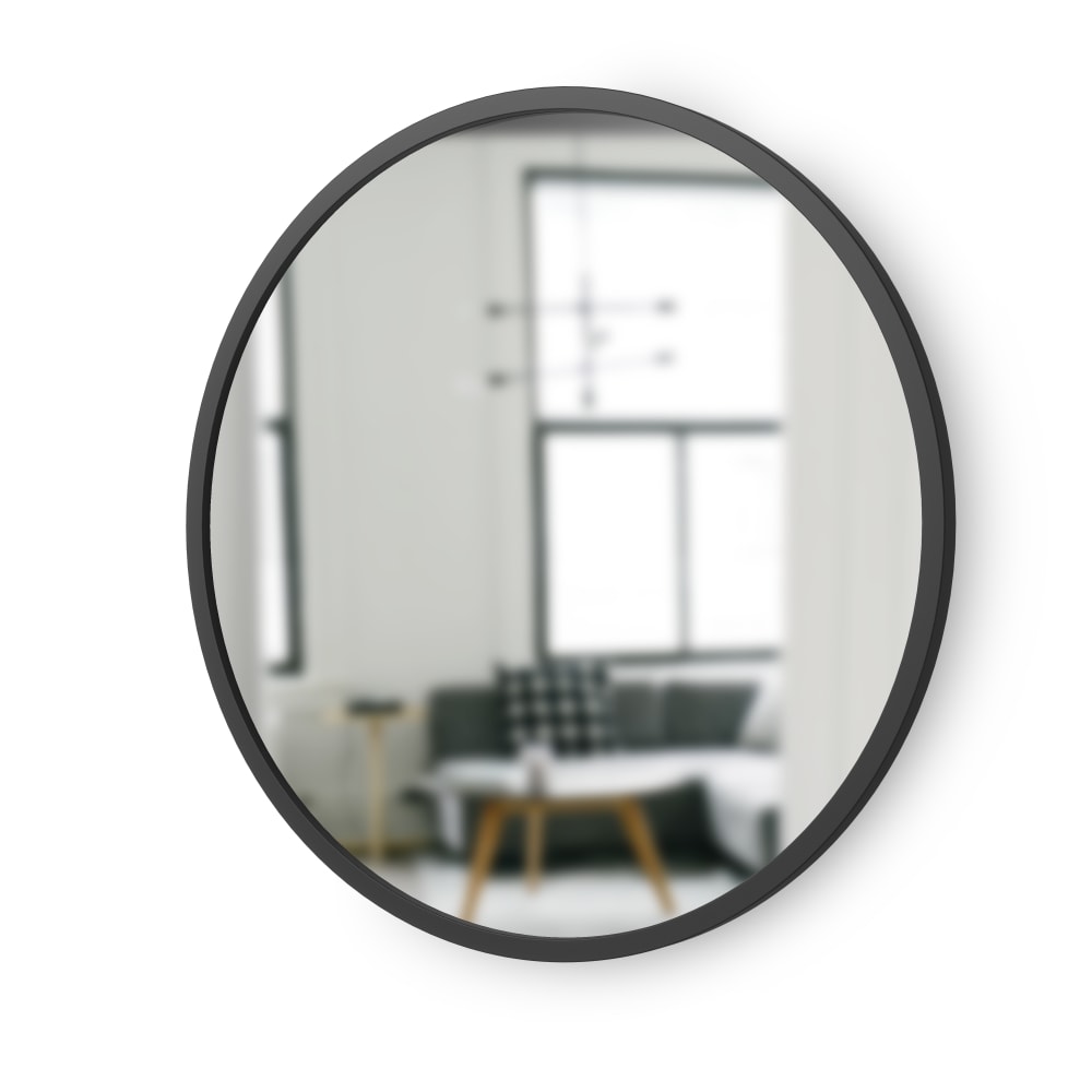Umbra Runder Wandspiegel mit schwarzem Gummirand D61cm style modern - Glas