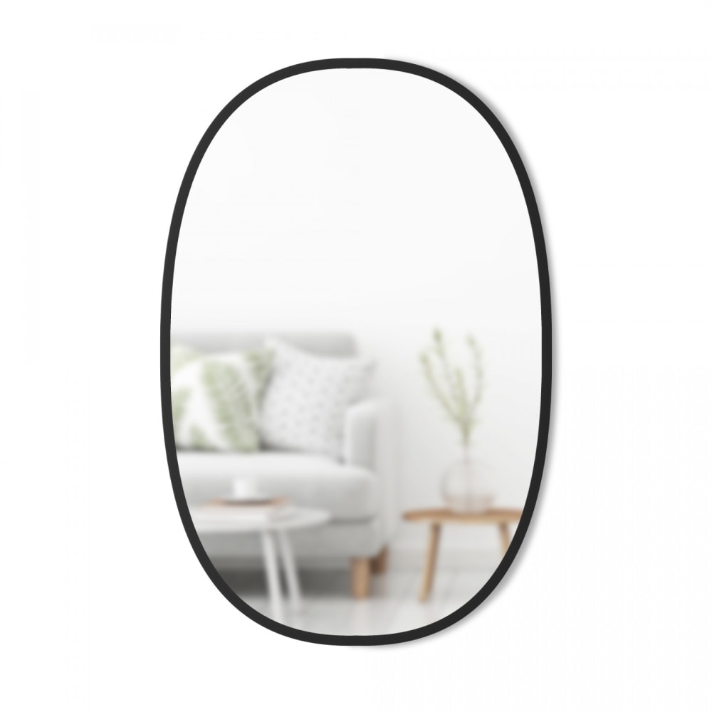 Umbra Ovaler Wandspiegel mit schwarzer Gummikontur 91x61cm style modern - Glas