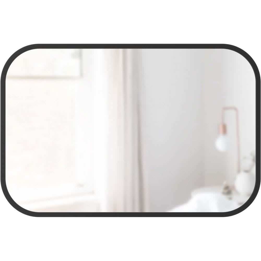 Umbra Rechteckiger Spiegel zum Aufhängen schwarzer Gummiumriss 61x91cm style modern - Glas