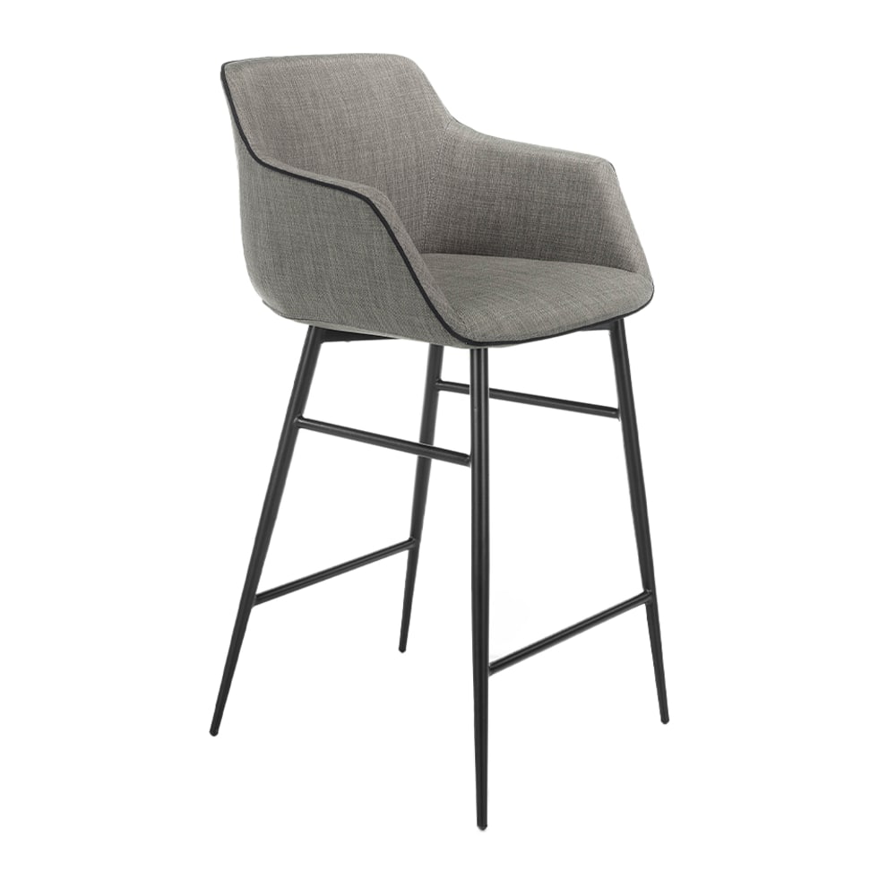 tabouret en tissu gris
