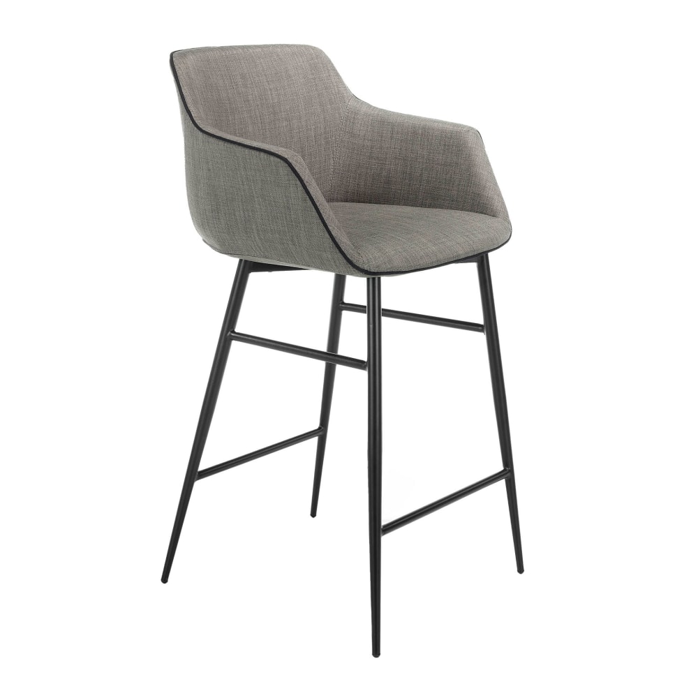 Tabouret en tissu gris Tabouret en tissu gris