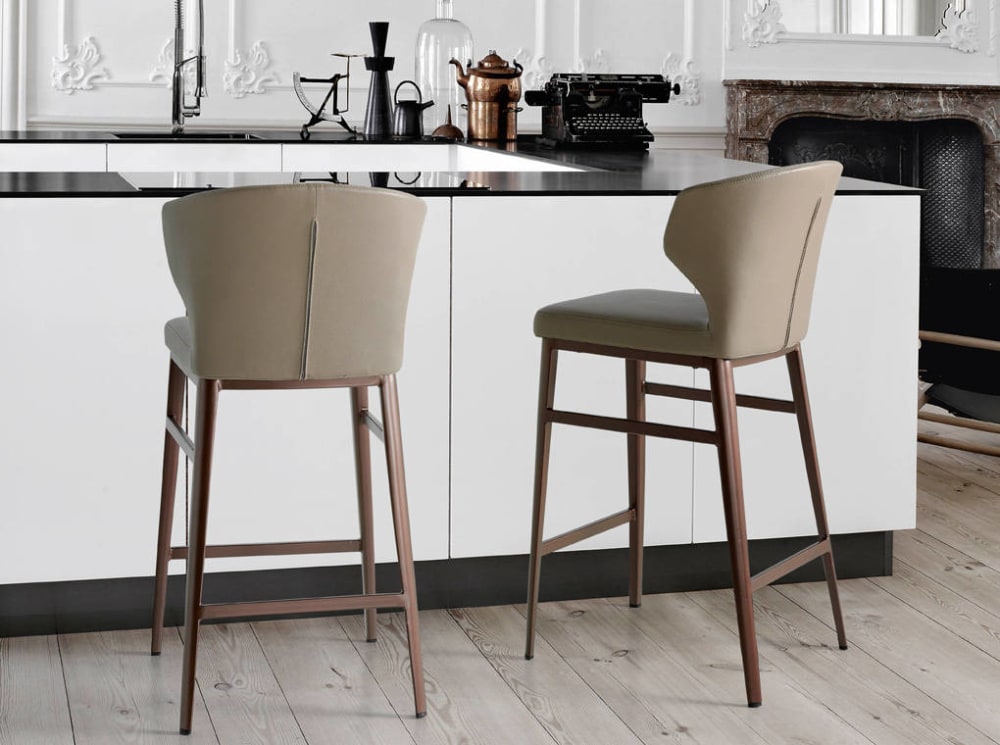 Taburete tapizado polipiel - Maisons du Monde