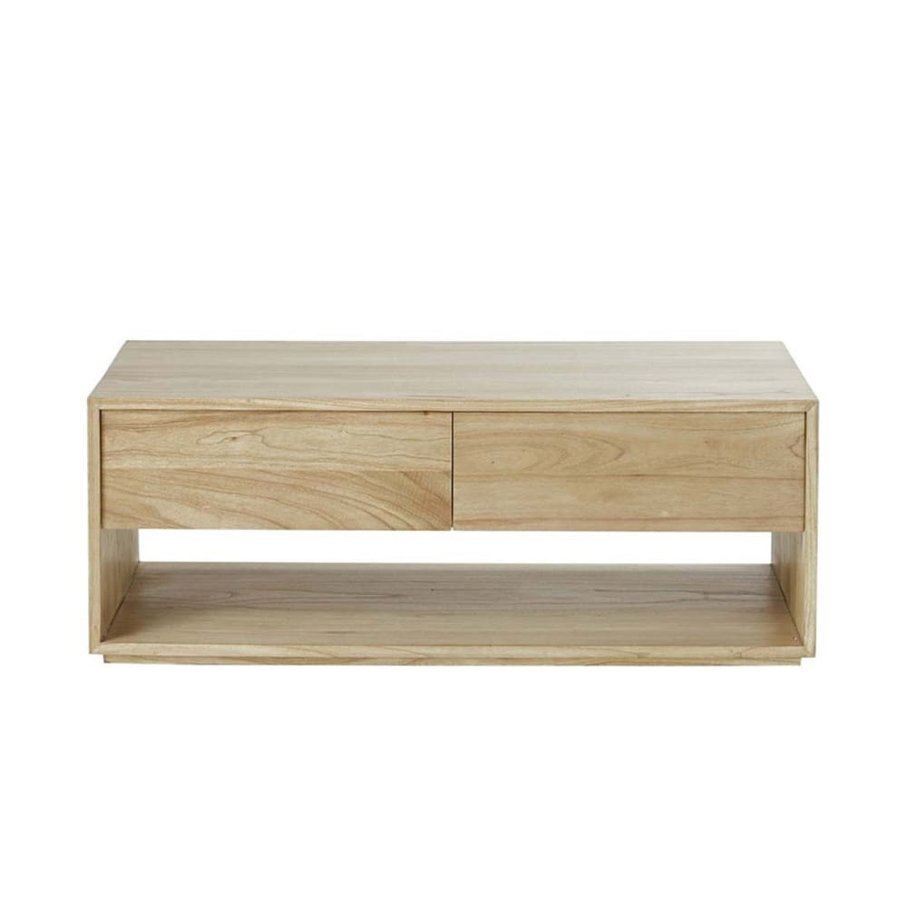 Mesa de centro de madera de mindi maciza