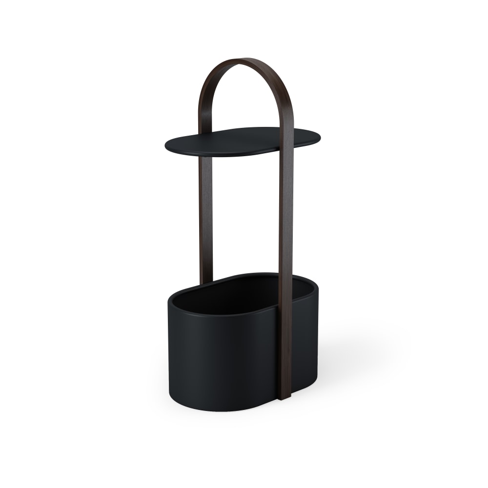 Umbra Beistelltisch mit Kabelaufbewahrung aus Holz und Metall style modern Schwarz Metall