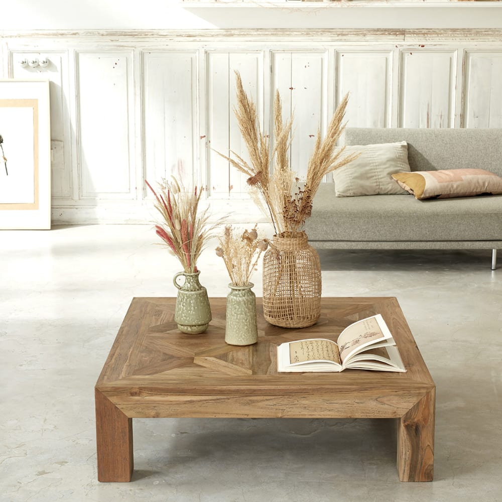 BERAH GETAH Couchtisch aus recyceltem Teakholz style landhaus Beige