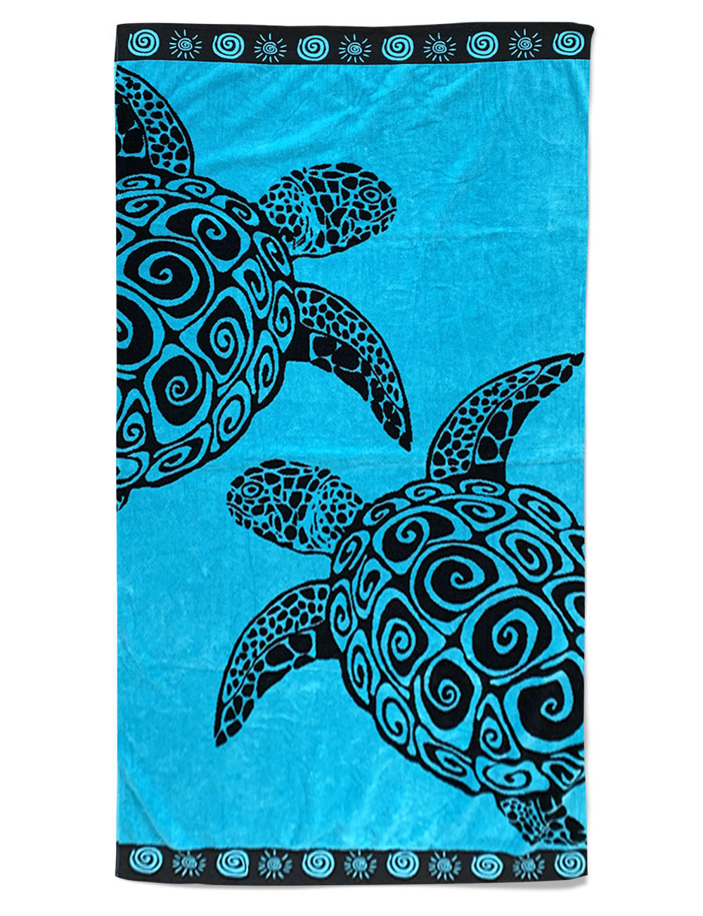 Serviette de plage éponge velours Turquoise turtle 100 x 175