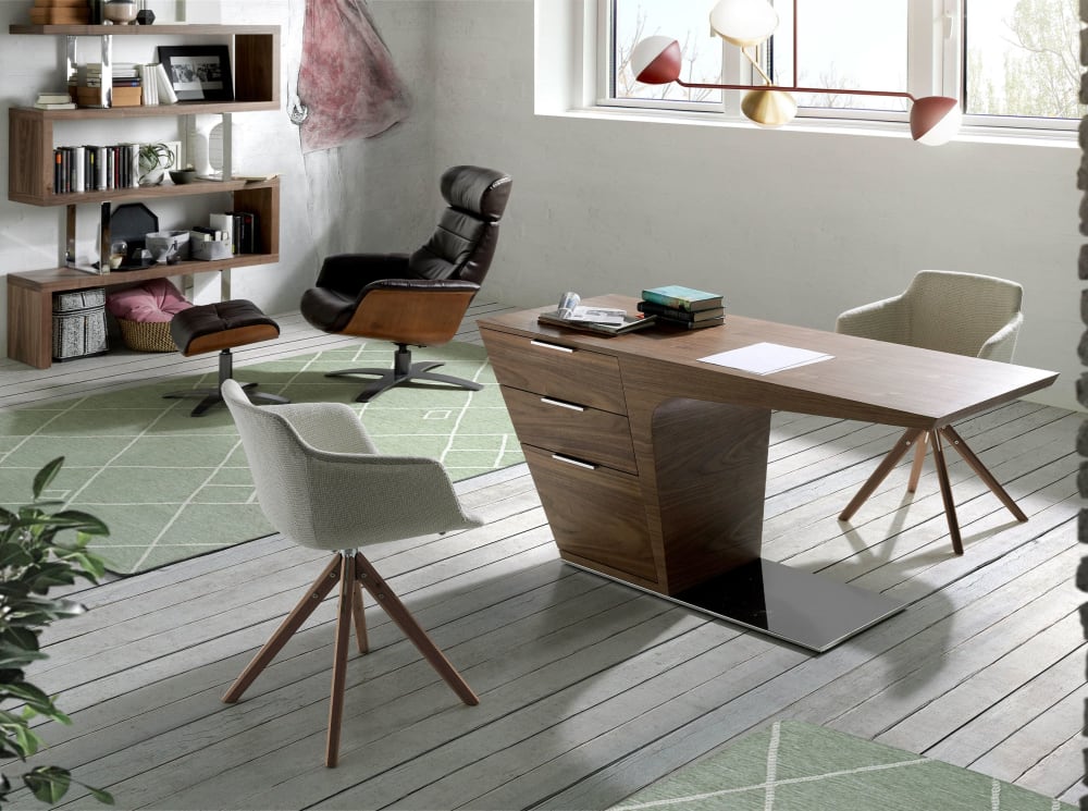 Bureau effet bois noyer et acier - Maisons du Monde