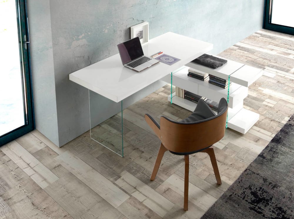Escritorio oficina blanco y cristal - Maisons du Monde