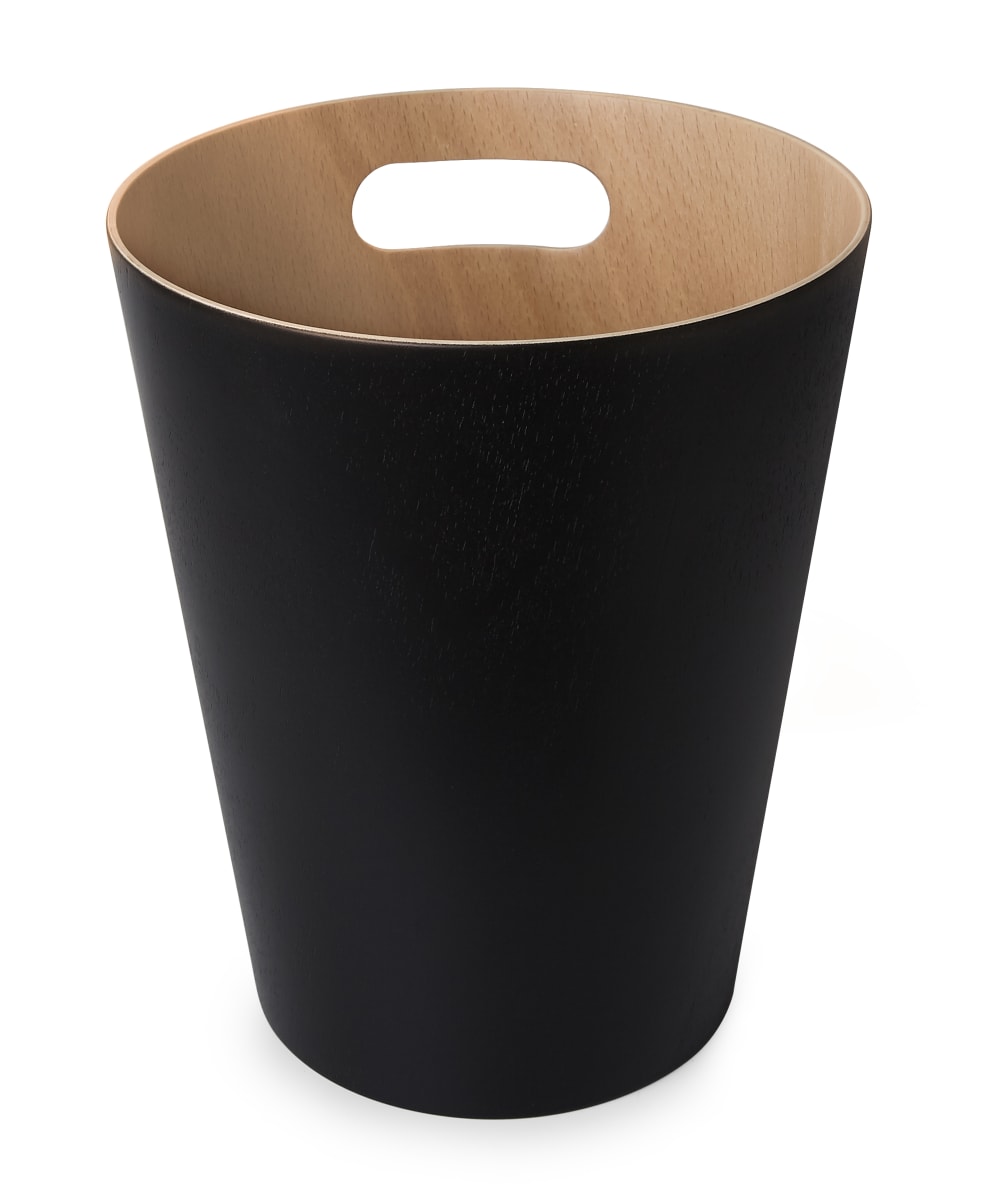 Corbeille bois 7.5L noir et bois — vue 4