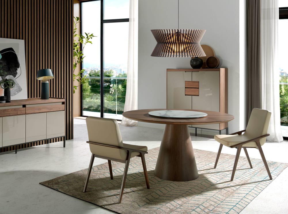 Table manger effet bois noyer et porcelaine - Maisons du Monde