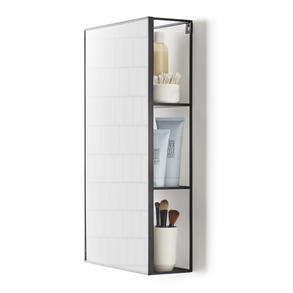 Miroir et étagère de rangement en métal 61x30x13cm noir - Maisons du Monde