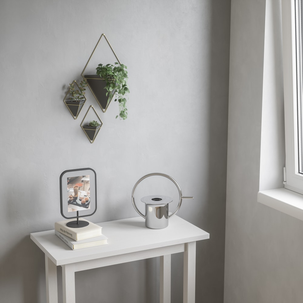 Pot de fleurs mural, petit, céramique noir et doré, lot de 2 - Maisons du Monde