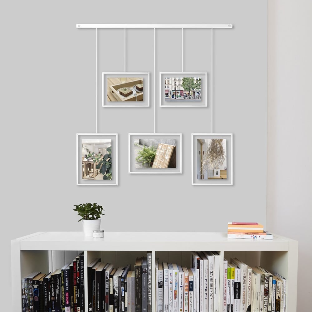 Porte photos mural pour 5 cadres métal blanc - Maisons du Monde