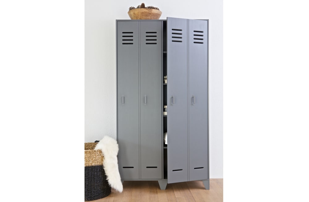 Casier 2 portes en bois anthracite