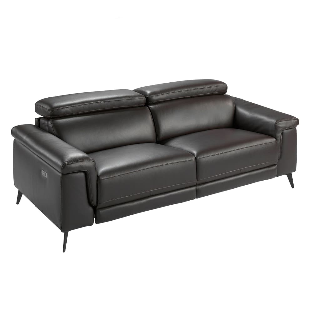Angel Cerda Canapé 3 places en cuir brun avec relax style contemporain Noir