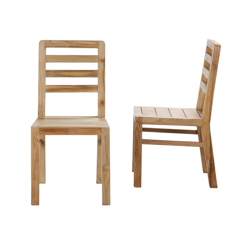 2 Stühle aus recyceltem Teakholz - Maisons Du Monde