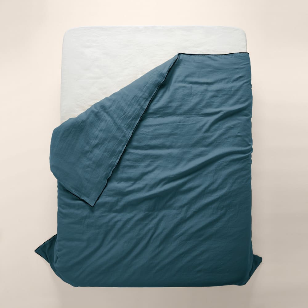 Housse de couette en lin bleu 260x240 cm - Maisons du Monde