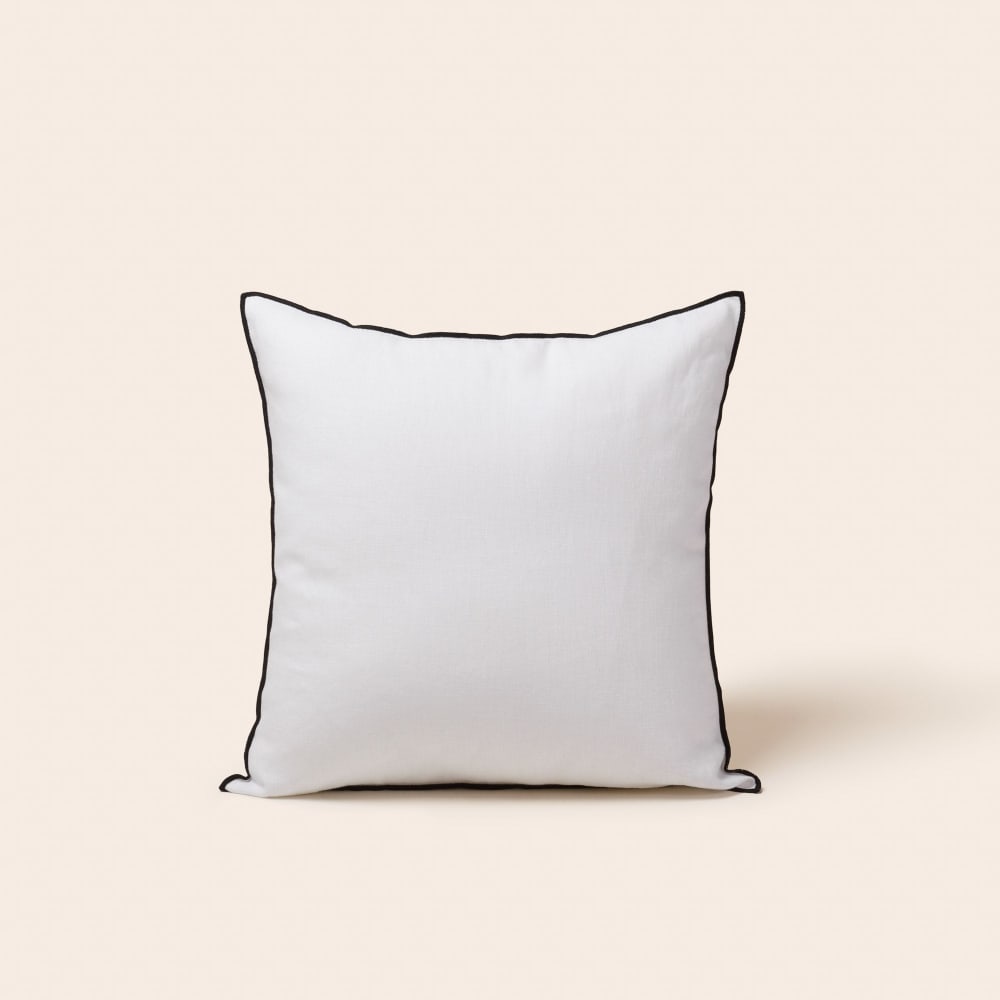 Housse de coussin en lin blanc 40x40 cm