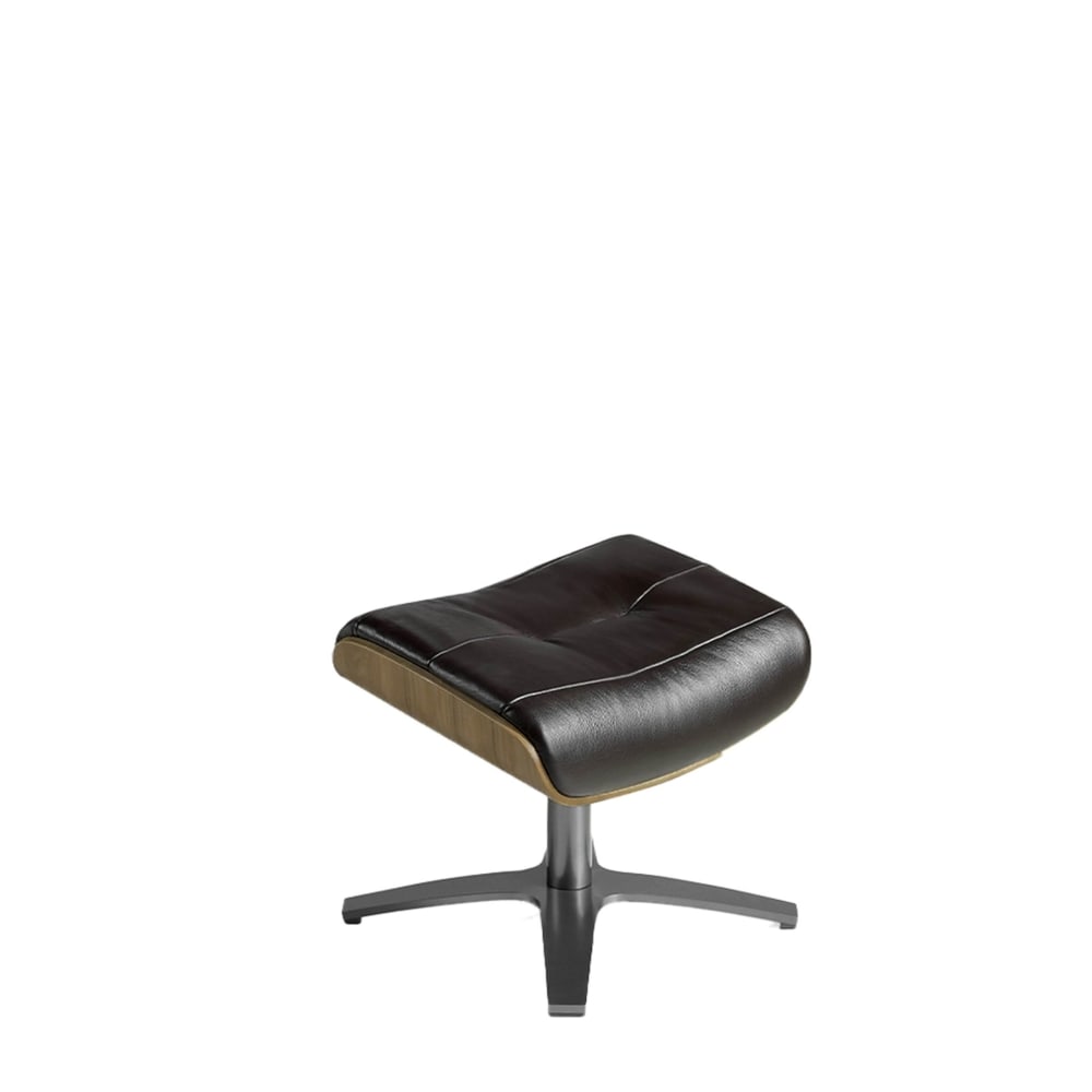Repose-pieds en cuir marron chocolat