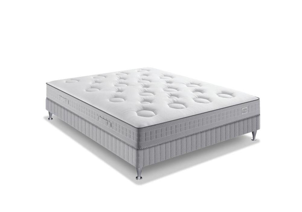 Ens 140x200 matelas H26 ressort ensachés, mi-ferme, sommier