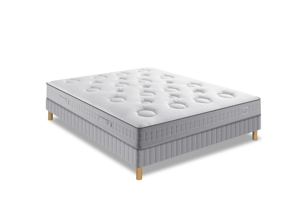 Ens 140x200 matelas h26 ressort ensachés, mi-ferme, sommier - Maisons du Monde