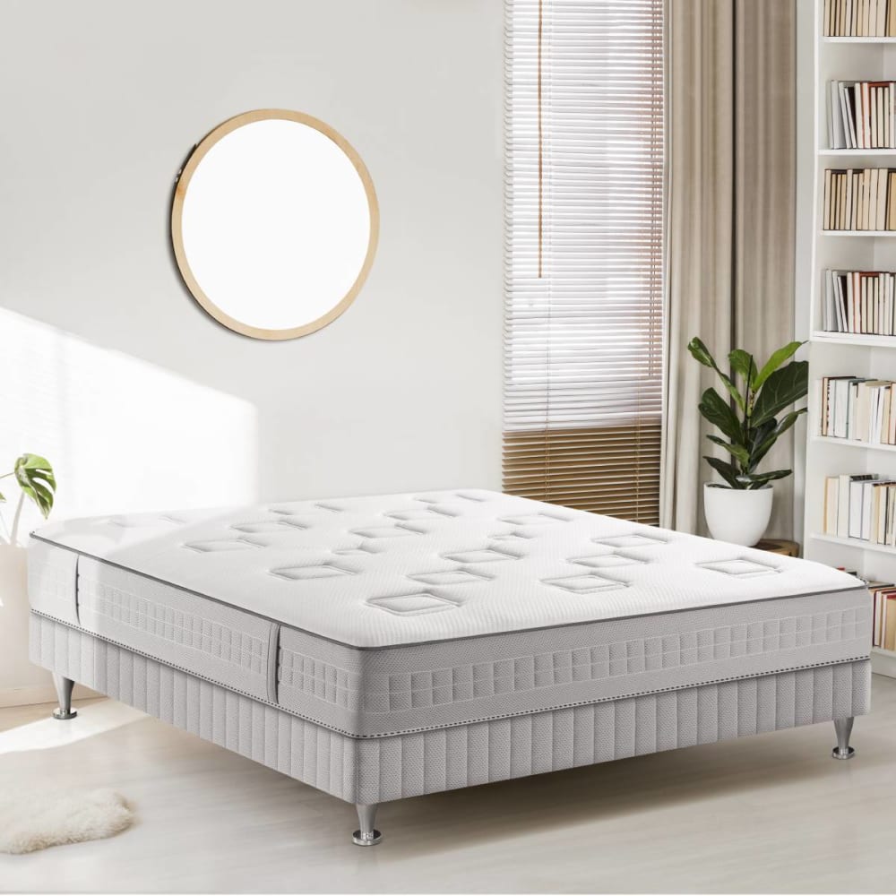 Ens 140x190 matelas h24 ressort ensachés, très ferme, sommier - Maisons du Monde