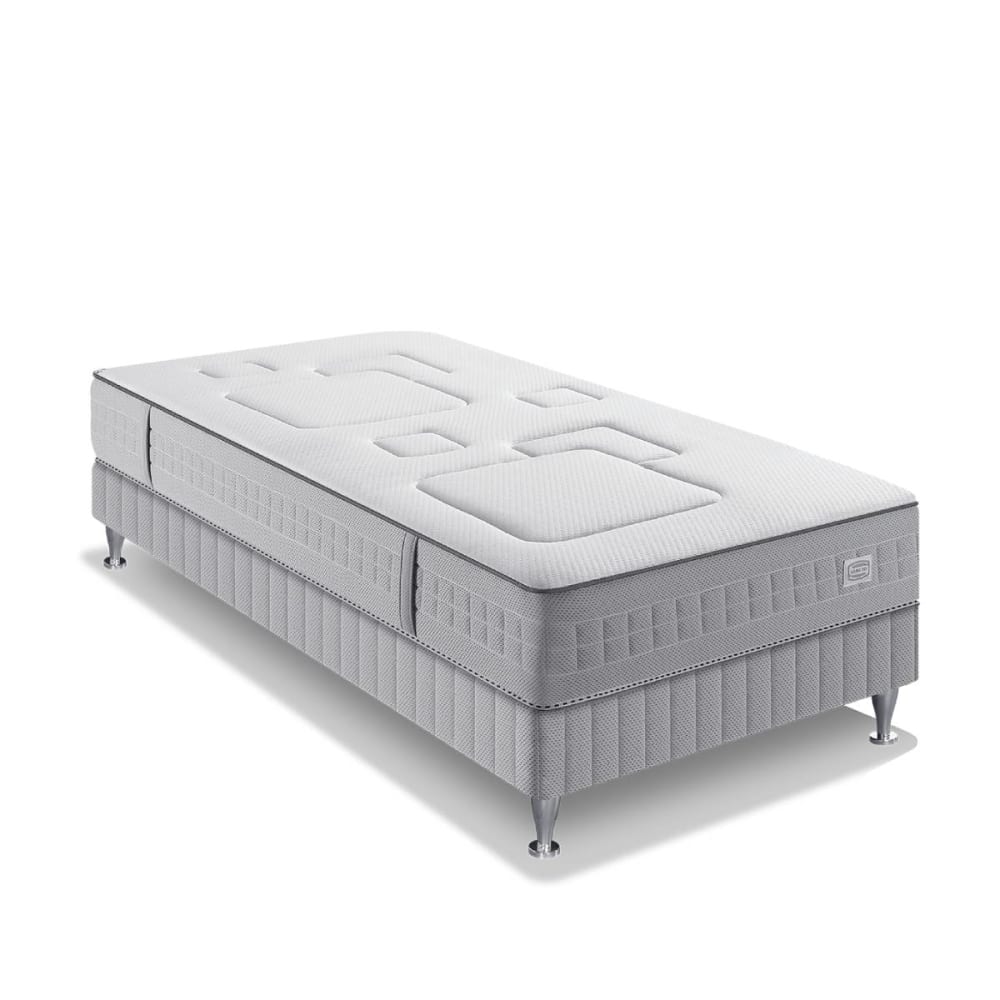 Ens 90x190 matelas H25 ressort ensachés, ferme, sommier