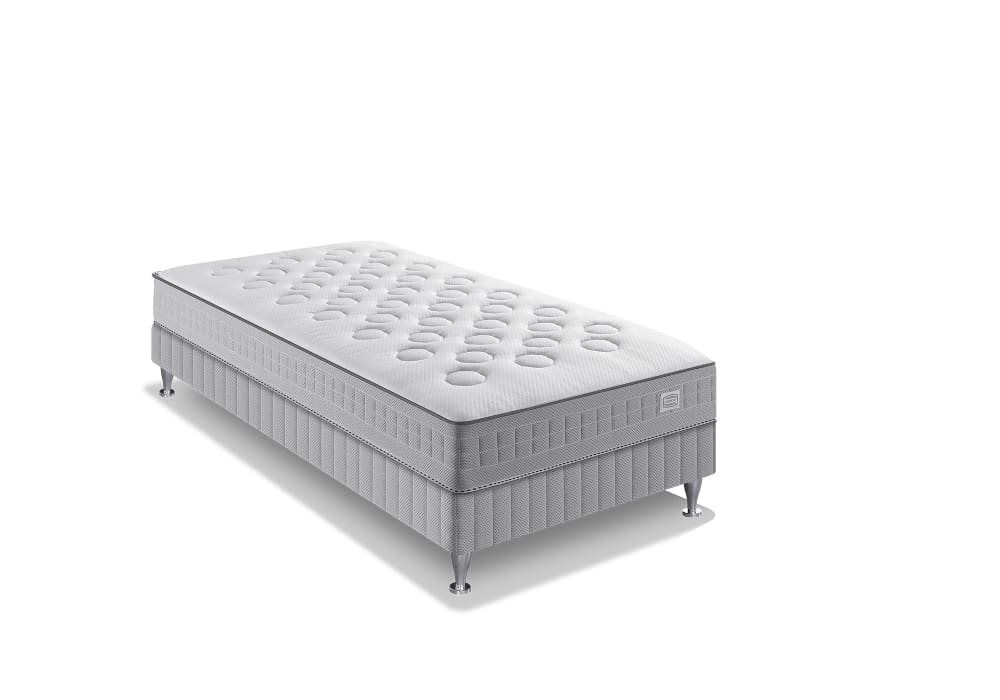 Ens 90x200 matelas H23 ressort ensachés, ferme, sommier
