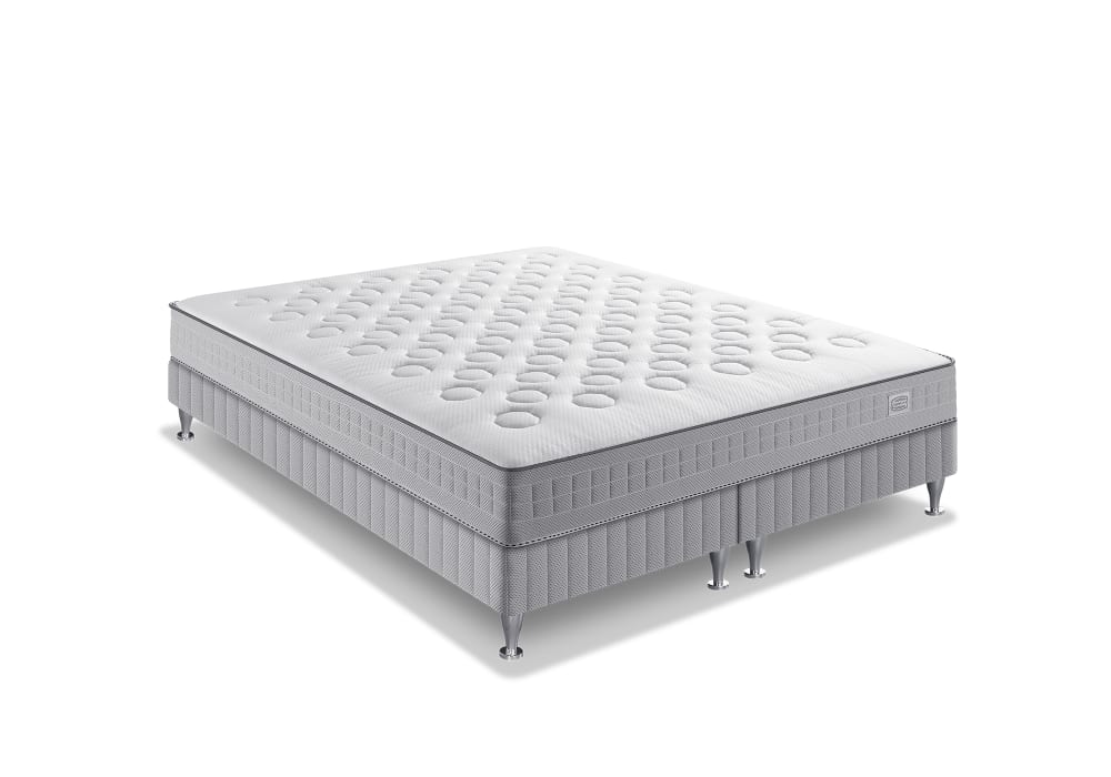 Ens 180x200 matelas H23 ressort ensachés, ferme, 2 sommiers