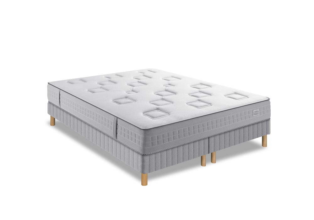 Ens 180x200 matelas h24 ressort ensachés, très ferme, 2 sommiers - Maisons du Monde