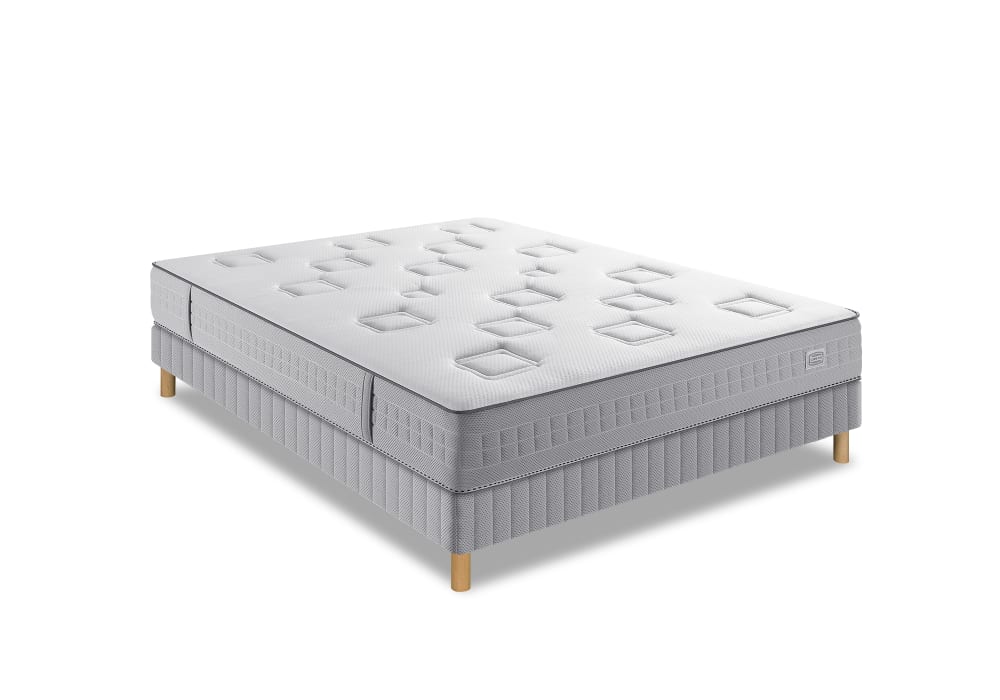 Ens 140x200 matelas h24 ressort ensachés, très ferme, sommier - Maisons du Monde