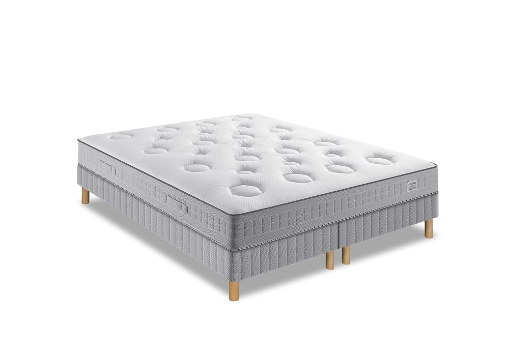 Ens 180x200 matelas h26 ressort ensachés, mi-ferme, 2 sommiers - Maisons du Monde