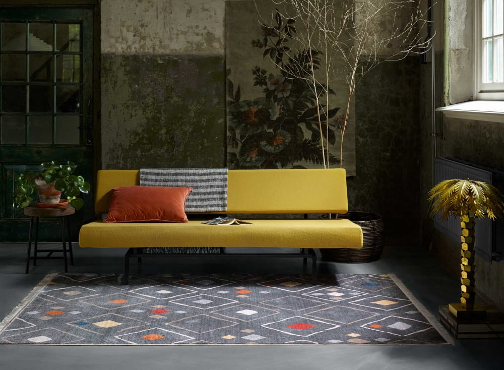 Alfombra tejida étnica elegante multicolore y negro con flecos 160x225 - Maisons du Monde